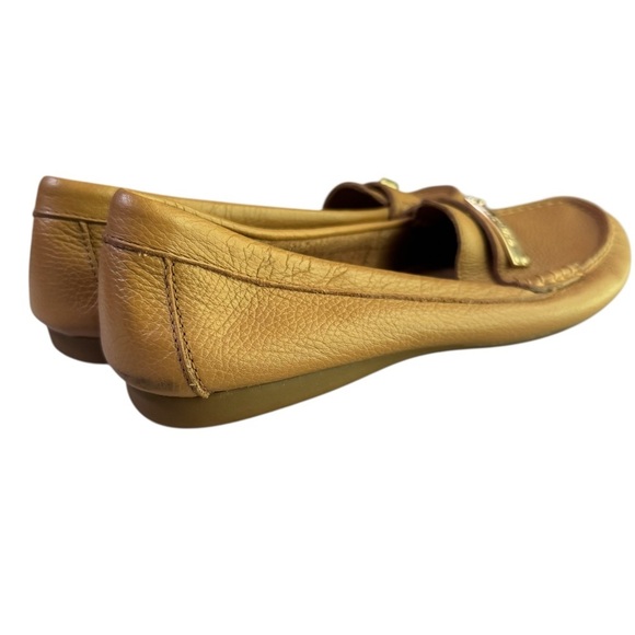 Coach Fredrica Tan Pebbled Leather Diving Mocs Flats Loafers Size 7.5 - Picture 6 of 14